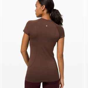lululemon athletica Brown Swiftly Short Sleeve Top